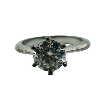 Sale Photo Thumbnail #195: Sterling Diamond 2 Ct Ring Sz 6
