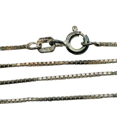 Sale Photo Thumbnail #417: Signed Italy Sterling Box Chain Necklace