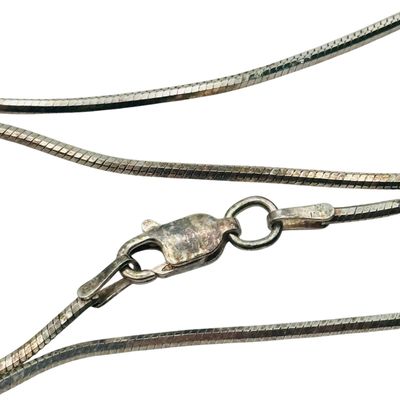 Sale Photo Thumbnail #488: Signed Italy Sterling Round Snake Chain Necklace