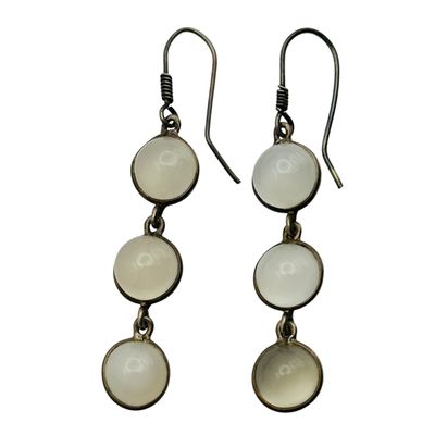 Sale Photo Thumbnail #464: Sterling Moonstone Earrings