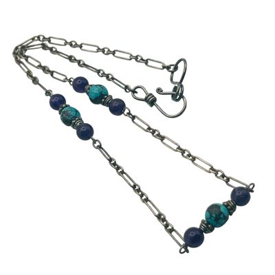 Sale Photo Thumbnail #138: Sterling Amethyst Turquoise Necklace