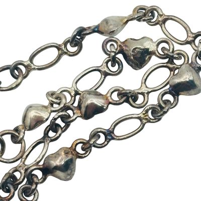 Sale Photo Thumbnail #380: Sterling Heart Chain Bracelet