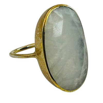 Sale Photo Thumbnail #240: Sterling Moonstone Ring Sz 6.5
