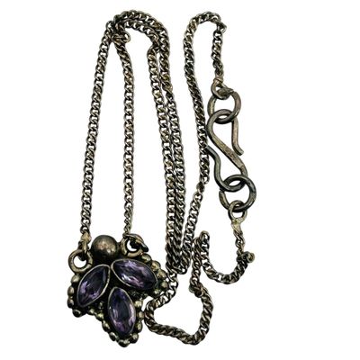 Sale Photo Thumbnail #321: Sterling Amethyst Curb Chain Necklace