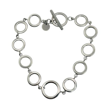 Sale Photo Thumbnail #483: Signed IRIDESSE Sterling Circle Chain Bracelet