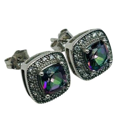 Sale Photo Thumbnail #238: Signed Sterling Mystic Topaz Earrings
