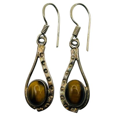 Sale Photo Thumbnail #257: Sterling Tigers Eye Earrings