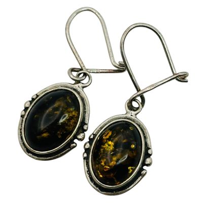 Sale Photo Thumbnail #345: Sterling Amber Earrings