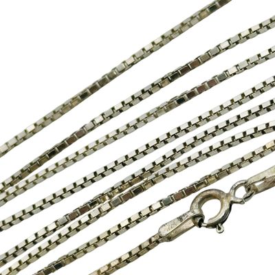 Sale Photo Thumbnail #352: Signed Italy Sterling Box Chain Necklace