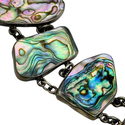 Sale Photo Thumbnail #331: Mexico Sterling Abalone Bracelet
