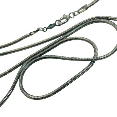 Sale Photo Thumbnail #180: Signed Sterling Round Snake Chain Necklace