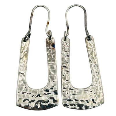 Sale Photo Thumbnail #119: Signed Mexico Sterling Hammered Earrings