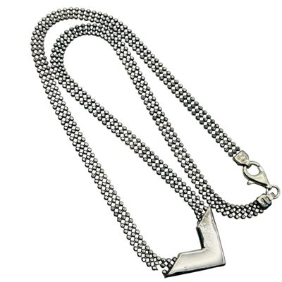 Sale Photo Thumbnail #156: Italy Sterling Multi Bead Pointed Necklace
