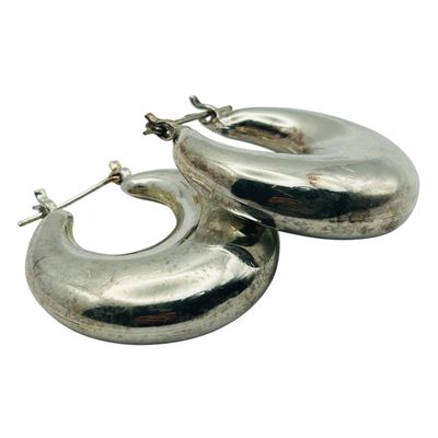 Sale Photo Thumbnail #282: Sterling Puffy Hoop Earrings