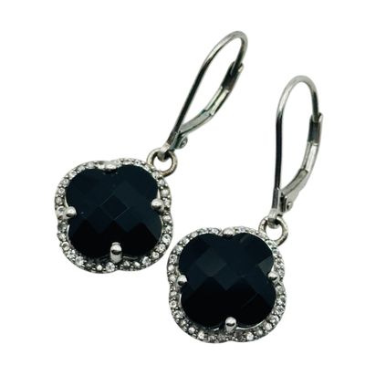 Sale Photo Thumbnail #404: Signed Sterling Onyx Earrings