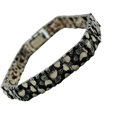Sale Photo Thumbnail #36: Sterling Nugget Link Bracelet