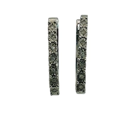 Sale Photo Thumbnail #48: Signed Sterling Diamond Earrings