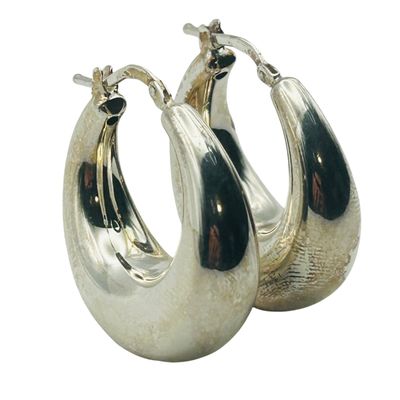 Sale Photo Thumbnail #205: Signed Mauritius Sterling Hoop Earrings