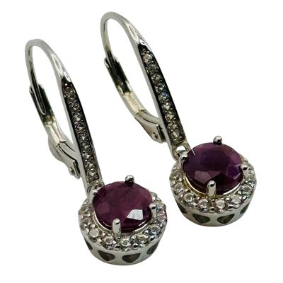 Sale Photo Thumbnail #455: Sterling Ruby Spinel Surround Earrings