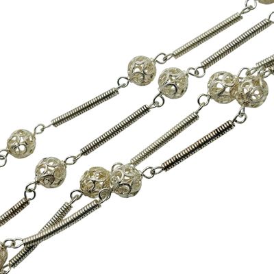 Sale Photo Thumbnail #295: Sterling Swirl Spring Chain Necklace