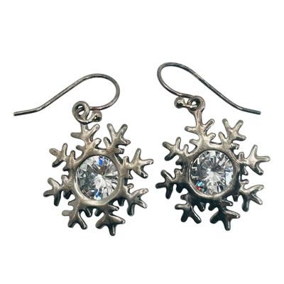Sale Photo Thumbnail #203: Silpada Sterling Rhinestone Snow Flake Earrings