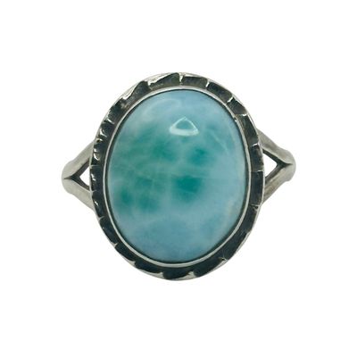 Sale Photo Thumbnail #396: Sterling Larimar Ring Sz 9