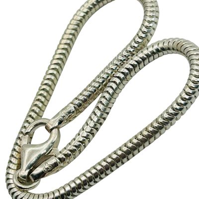 Sale Photo Thumbnail #71: Signed Sterling Round Snake Chain Bracelet