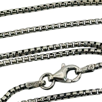 Sale Photo Thumbnail #405: Signed Italy Sterling Round Chain Necklace