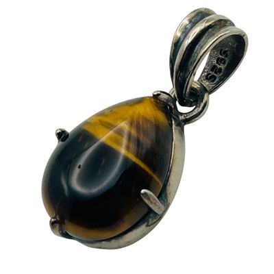 Sale Photo Thumbnail #187: Sterling Tigers Eye Pendant