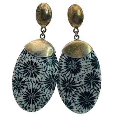 Sale Photo Thumbnail #167: Sterling Fossil Coral Earrings