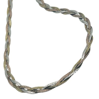Sale Photo Thumbnail #141: Signed Sterling Flat Braided Snake Chain Necklace