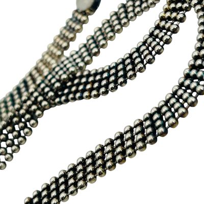 Sale Photo Thumbnail #9: Signed Italy Sterling Multi Bead Chain Necklace