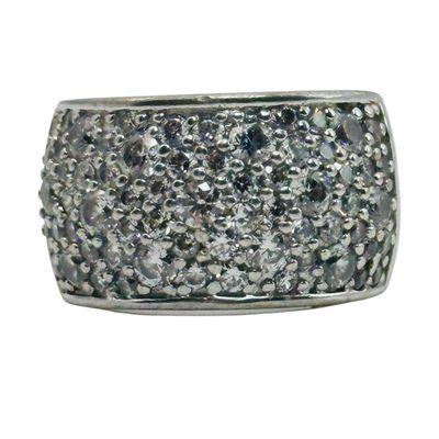 Sale Photo Thumbnail #499: Sterling Cubic Zirconia Ring Sz 7.5