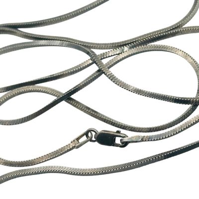 Sale Photo Thumbnail #385: Italy Sterling Square Long Chain Necklace