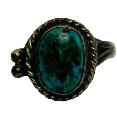 Sale Photo Thumbnail #361: Southwest Sterling Turquoise Ring Sz 8