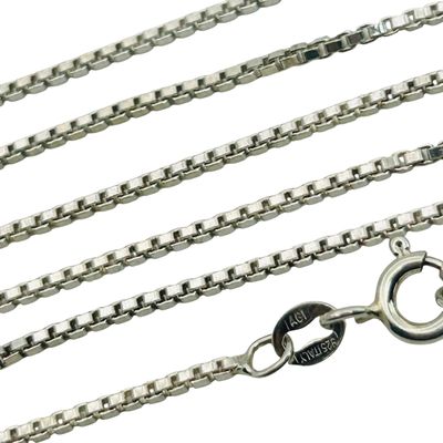 Sale Photo Thumbnail #168: Signed Italy Sterling Box Chain Necklace