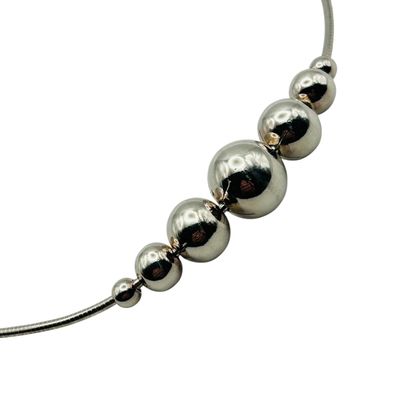 Sale Photo Thumbnail #305: Sterling Round Snake Chain Bead Necklace