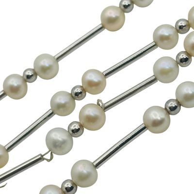Sale Photo Thumbnail #395: Sterling Pearl Necklace