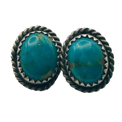Sale Photo Thumbnail #130: Southwest Sterling Turquoise Earrings