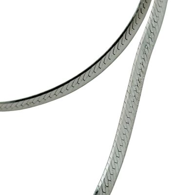 Sale Photo Thumbnail #358: Italy Sterling Flat Snake Chain Necklace