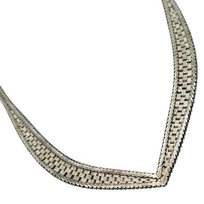 Sale Photo Thumbnail #350: Italy Sterling Flat Pointed Chain Necklace