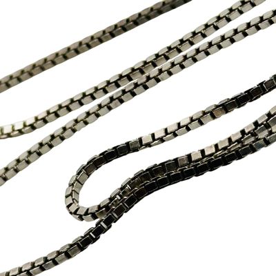 Sale Photo Thumbnail #466: Signed Italy Sterling Box Chain Necklace