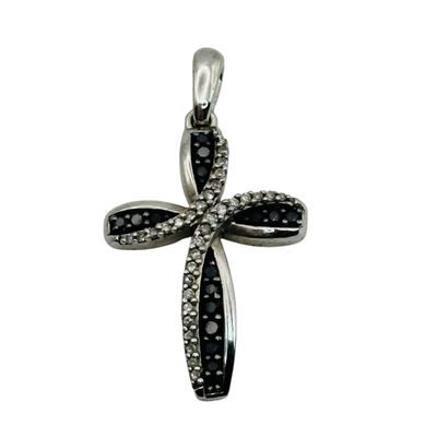 Sale Photo Thumbnail #414: Sterling Diamond Cross Pendant