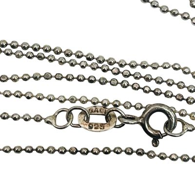 Sale Photo Thumbnail #29: Signed Sterling Bead Chain Necklace