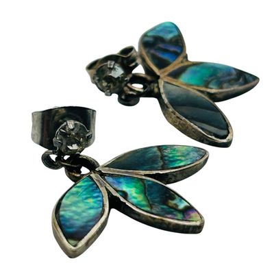 Sale Photo Thumbnail #37: Taxco Mexico Sterling Abalone Earrings