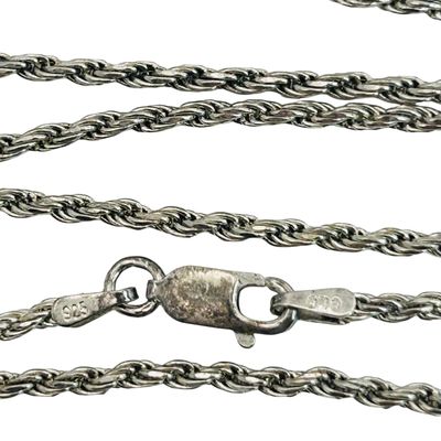 Sale Photo Thumbnail #25: Signed Italy Sterling Rope Chain Necklace