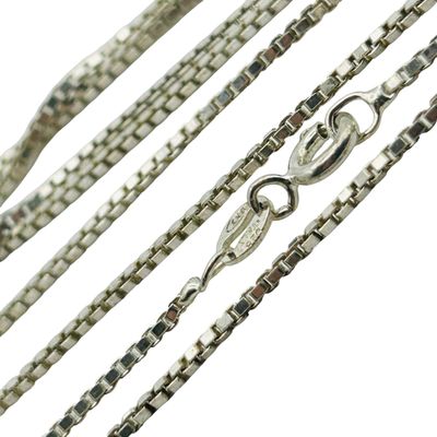 Sale Photo Thumbnail #176: Signed Italy Sterling Box Chain Necklace