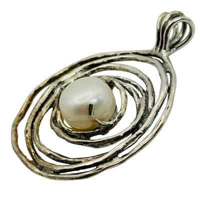 Sale Photo Thumbnail #347: Israel Sterling Pearl Pendant