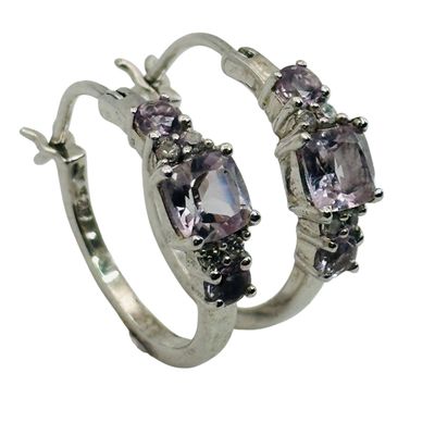 Sale Photo Thumbnail #424: Sterling Amethyst Earrings