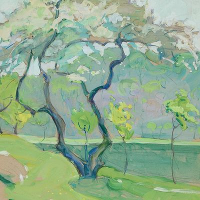Jane Peterson "Blossoming Apple Tree" Painting